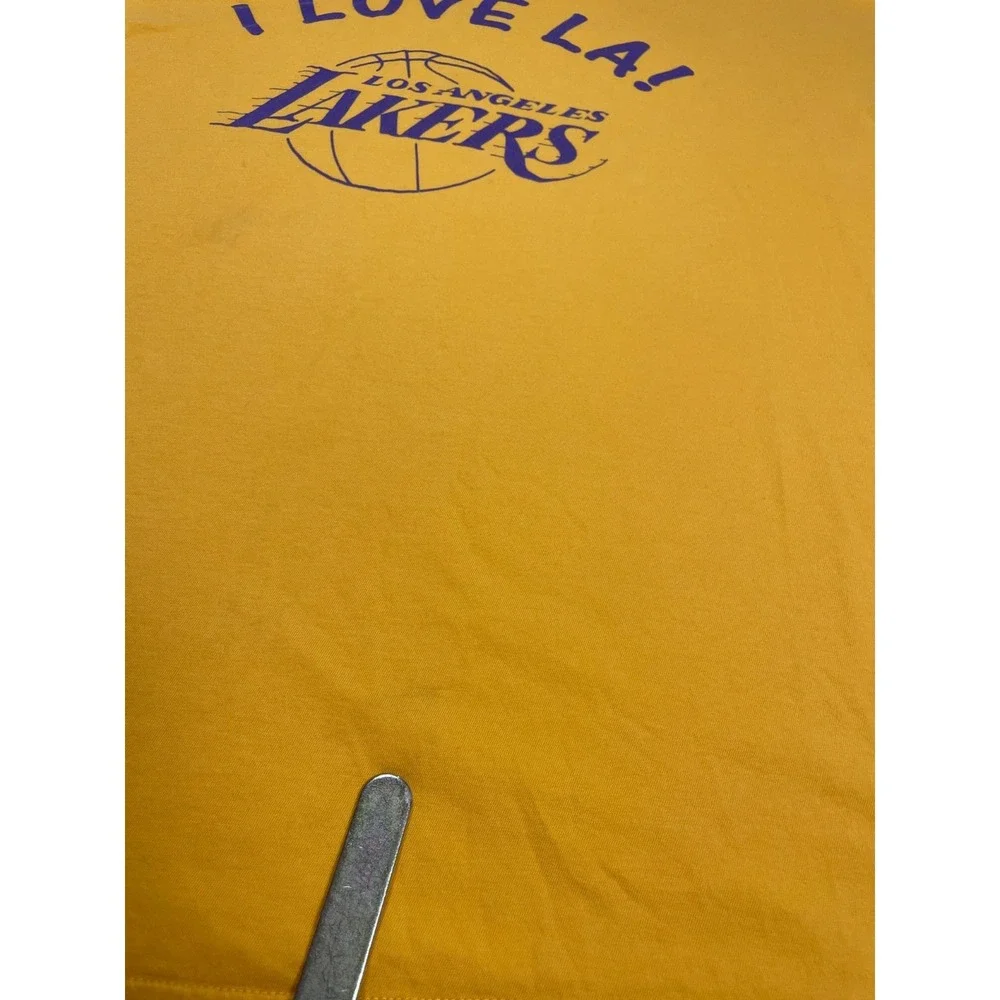 Los Angeles Lakers T Shirt Men XL Yellow I Love LA 2000 Finals NBA Vintage